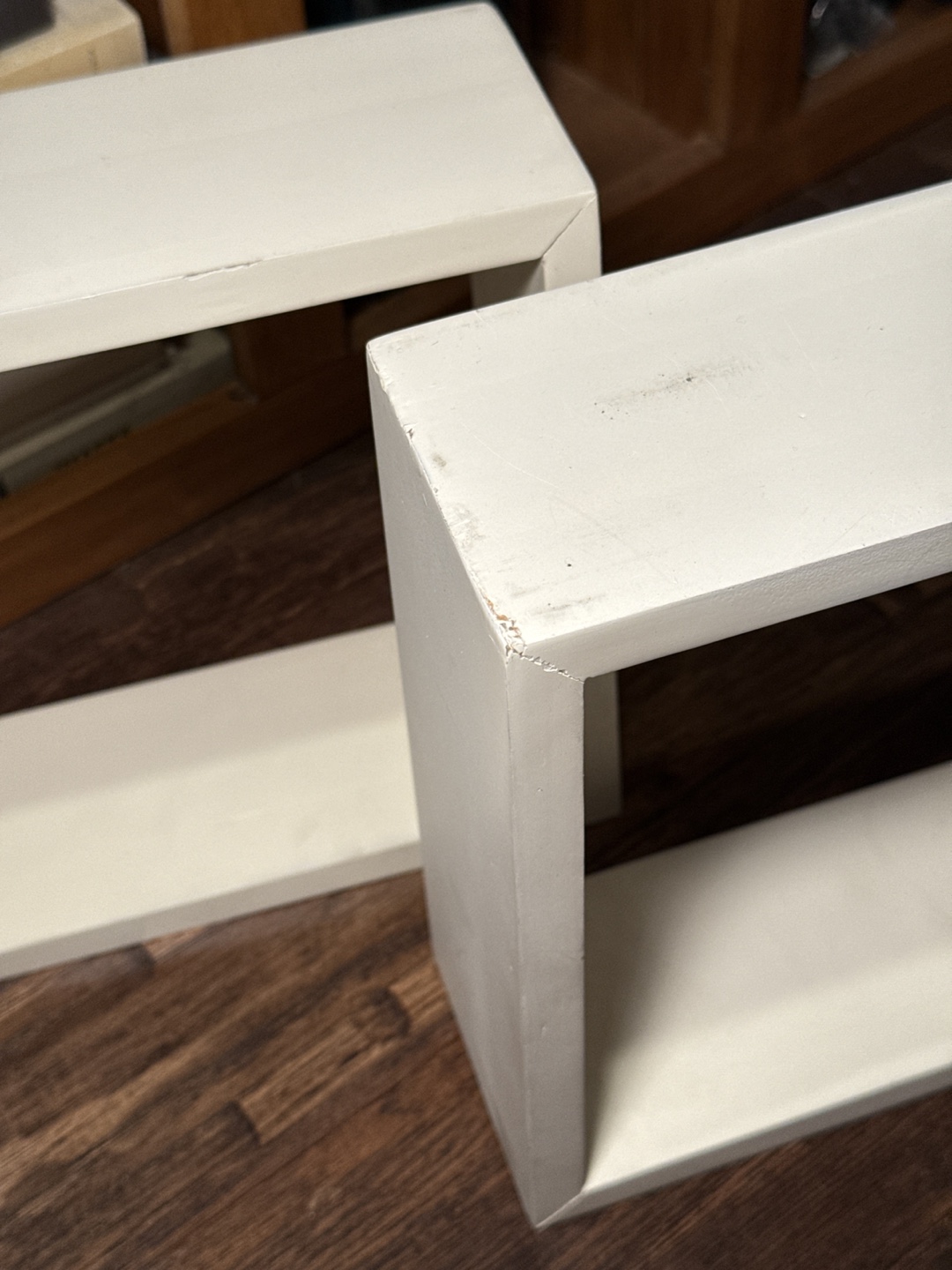 Set of 2 White Cube Floating Shelves - photo 2