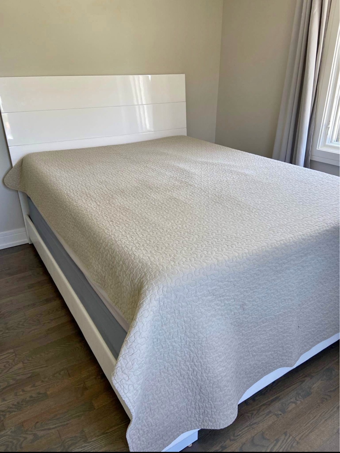 White Bed Frame with Headboard
