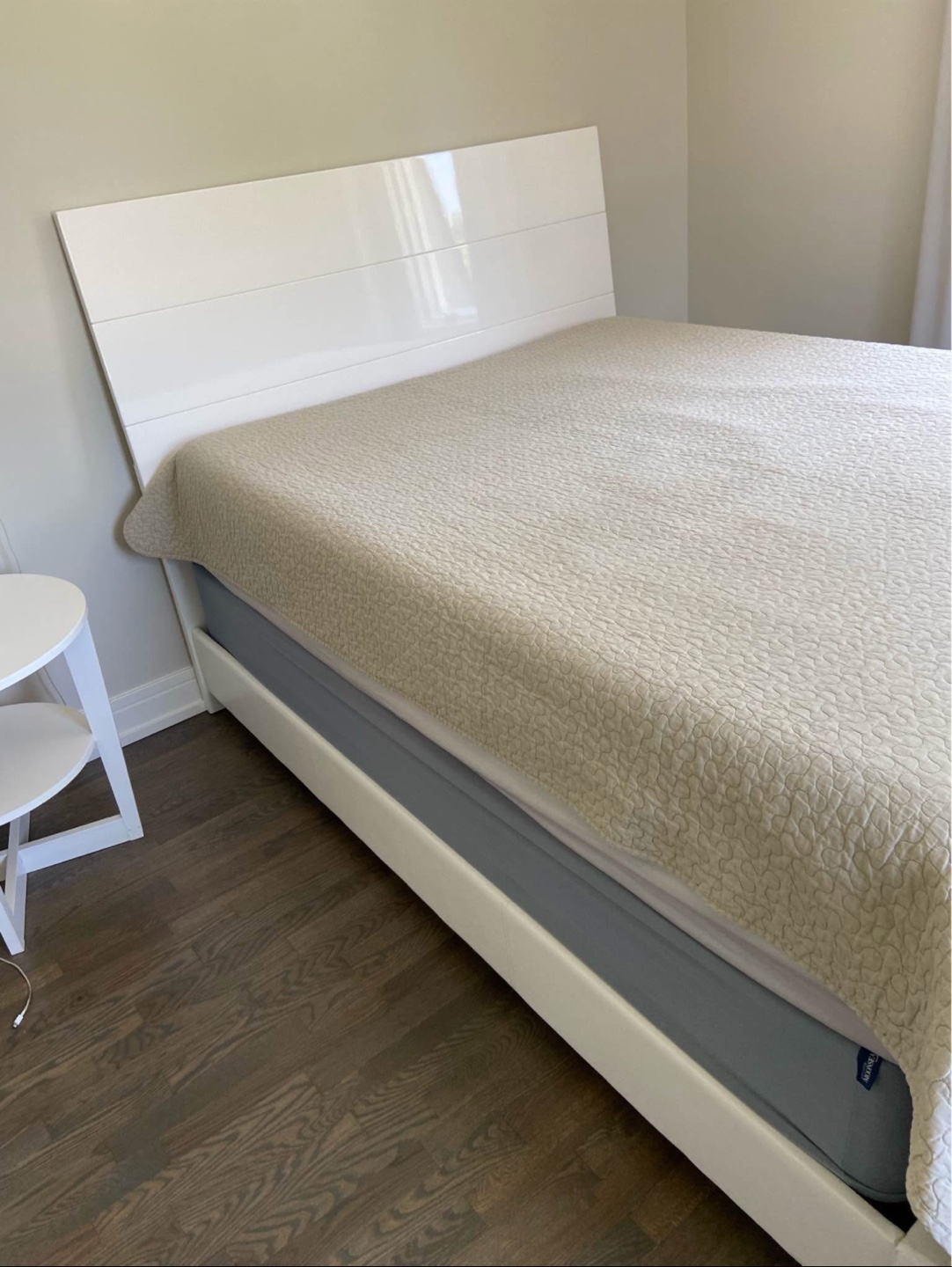 White Bed Frame with Headboard - photo 2