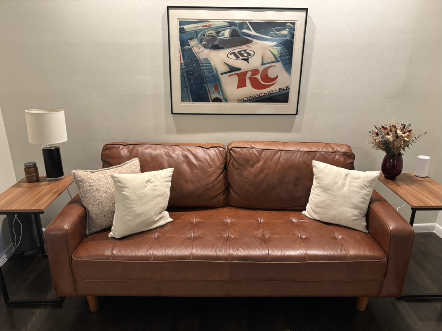 Brown Leather Sofa - photo 2