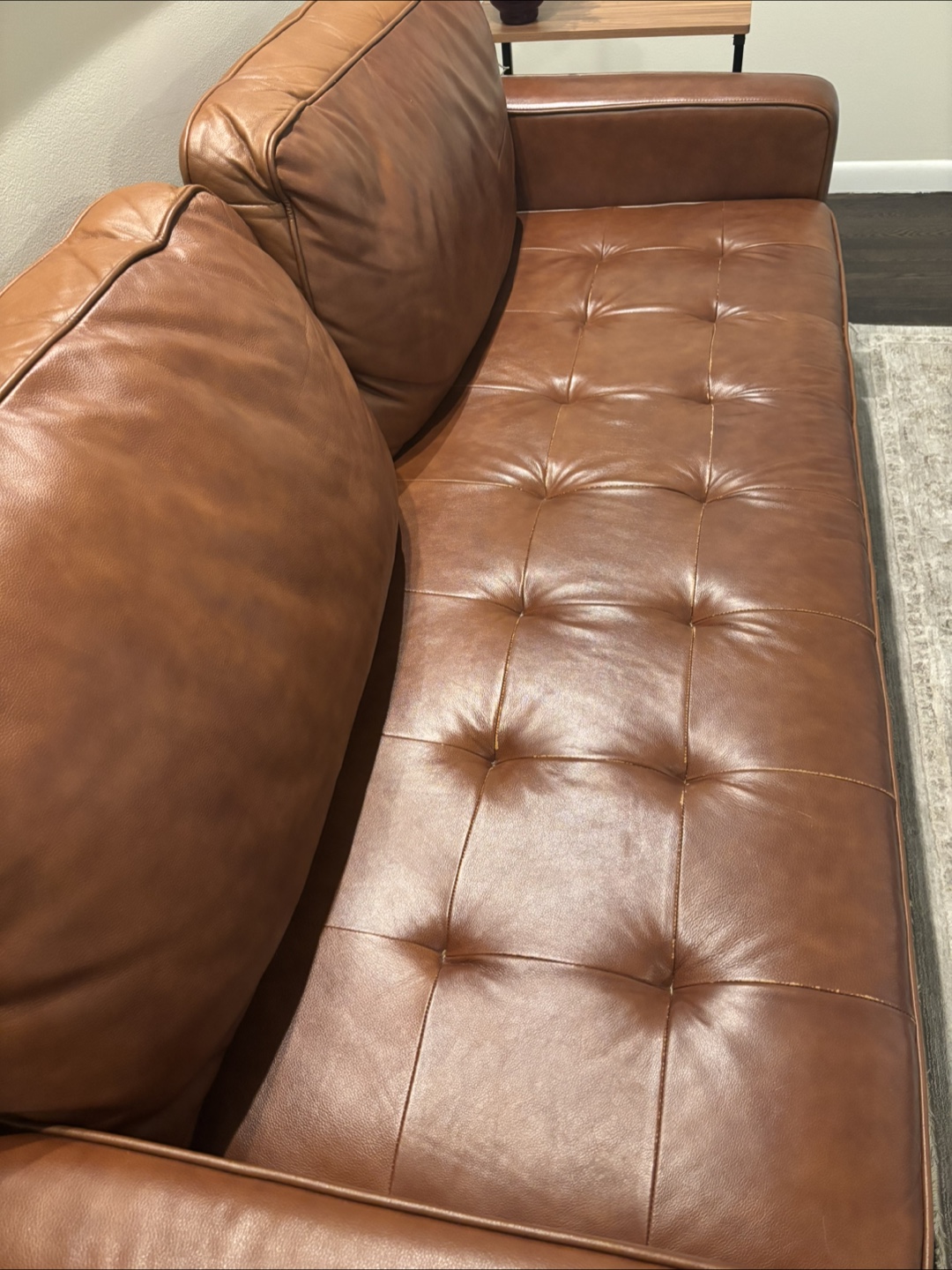 Brown Leather Sofa - photo 3