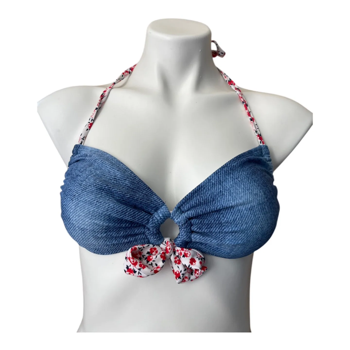 Vintage 2000s Y2K Blue ‘Denim Look’ Bikini Set image indicator(6)