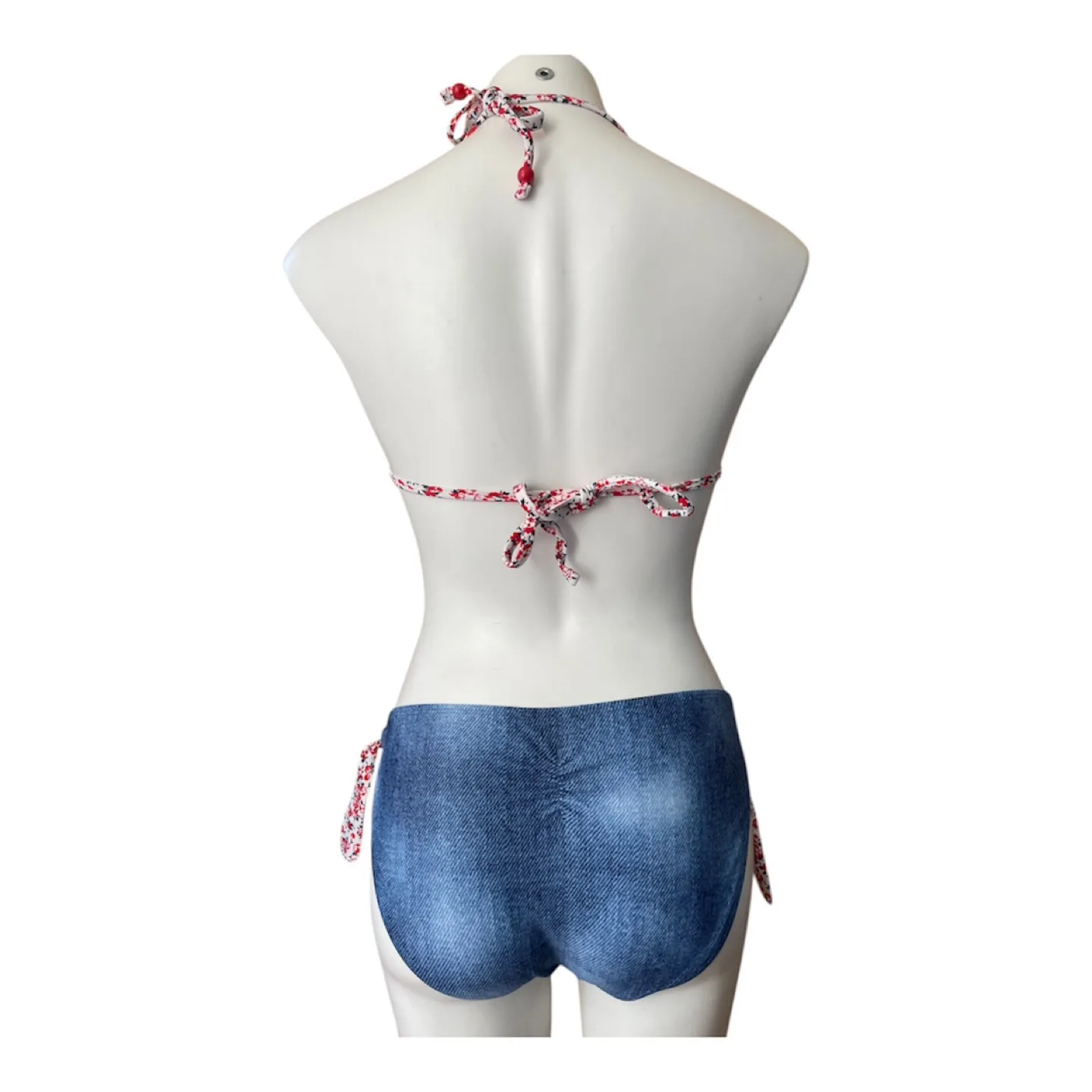 Vintage 2000s Y2K Blue ‘Denim Look’ Bikini Set image indicator(10)