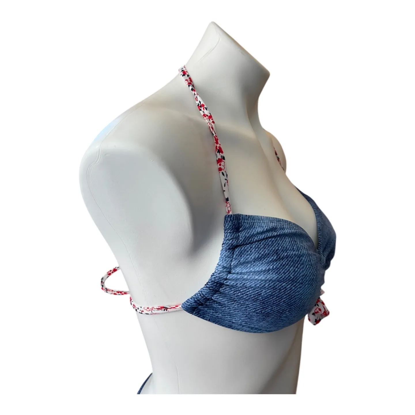 Vintage 2000s Y2K Blue ‘Denim Look’ Bikini Set image indicator(9)