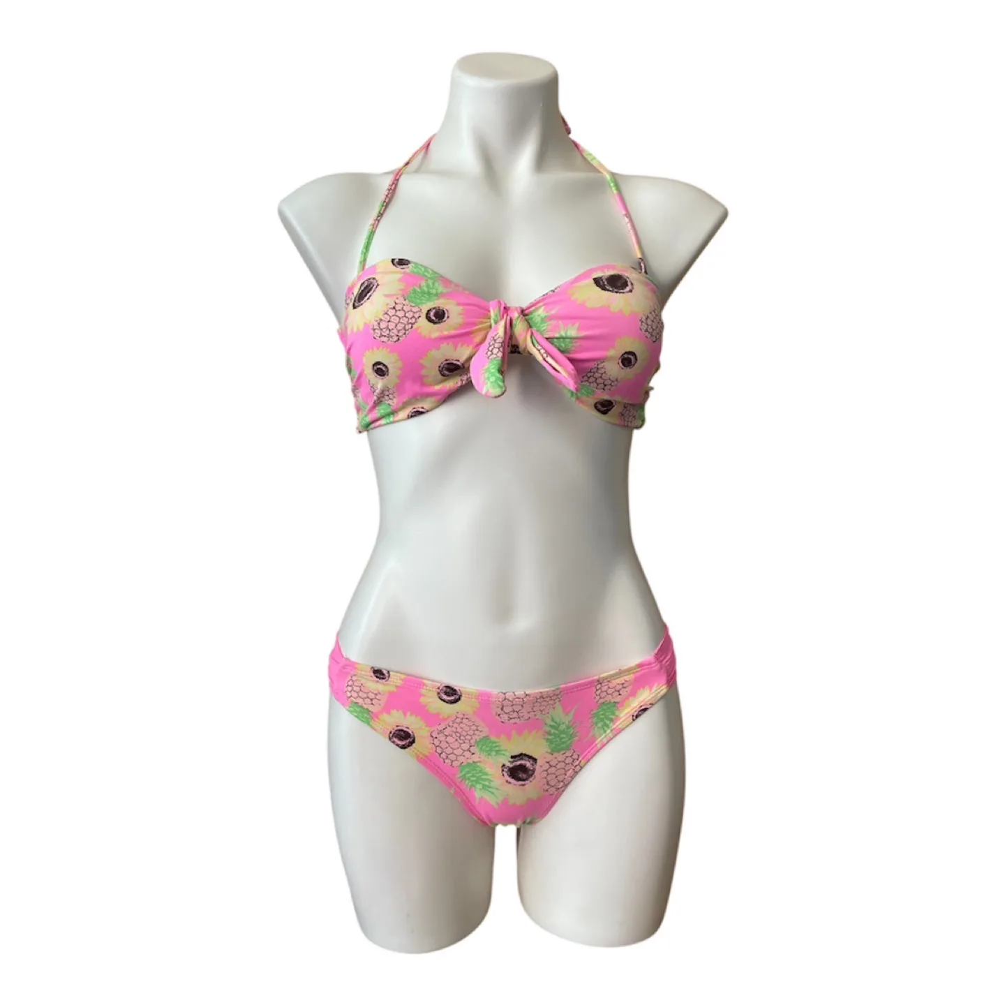Vintage 2000s Y2K Pink Pineapple Sunflower Bikini thumbnail
