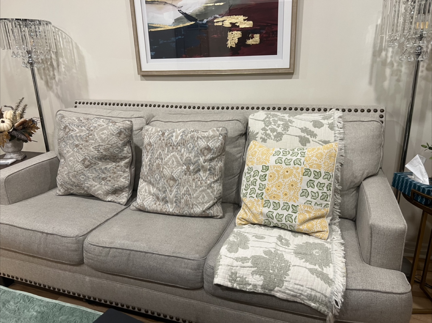 Cozy Beige 3 seater Sofa Couch– Gently Used & Comfy! - photo 2
