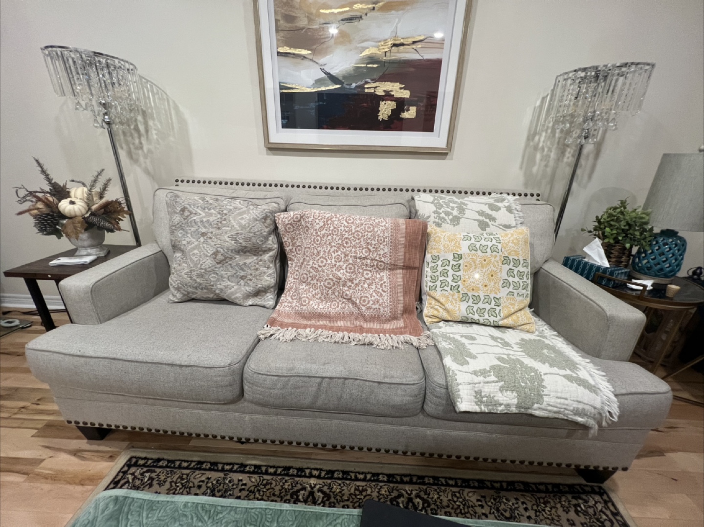 Cozy Beige 3 seater Sofa Couch– Gently Used & Comfy!