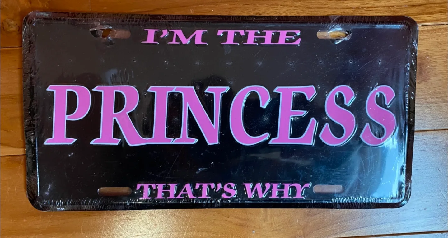 Princess License Plate - Black & Pink thumbnail