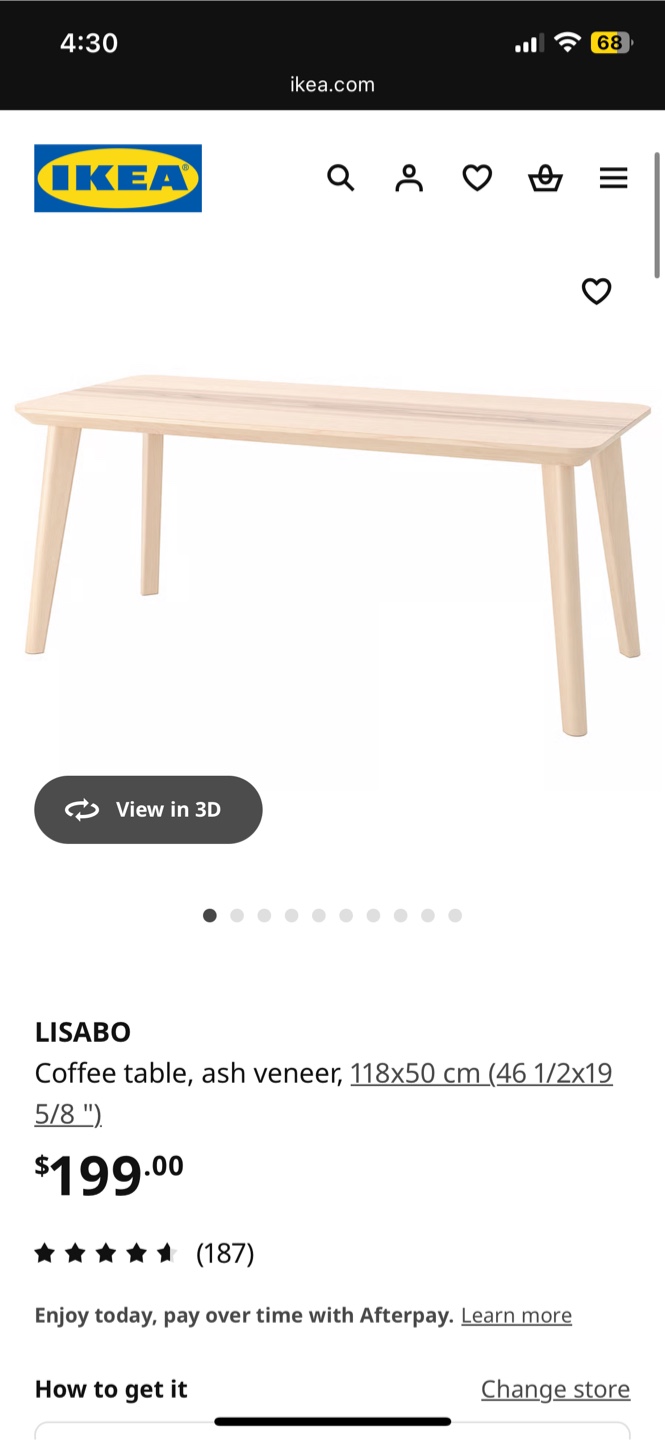 IKEA LISABO coffee table in ash veneer - photo 4