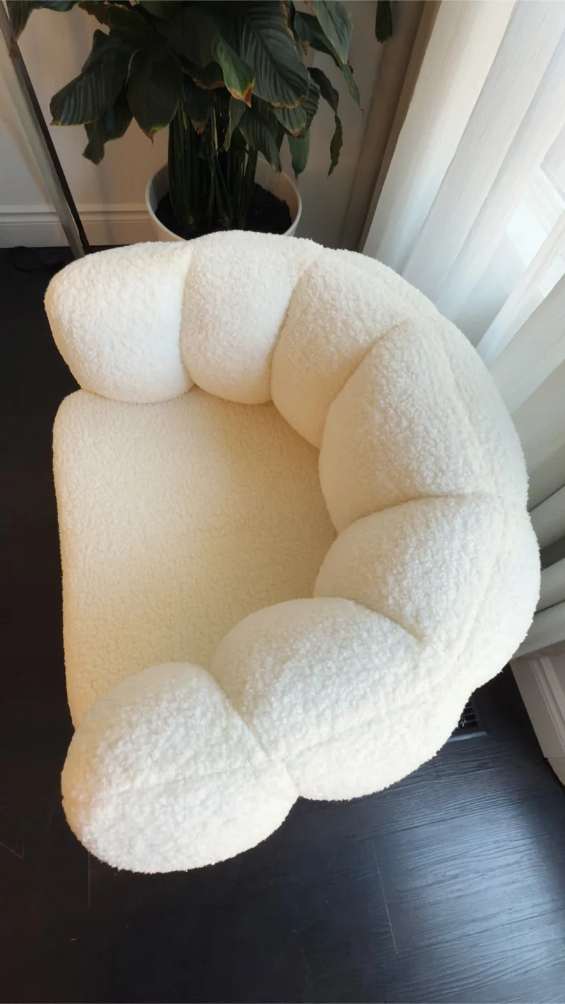 Cream Sherpa Accent Chair image indicator(2)