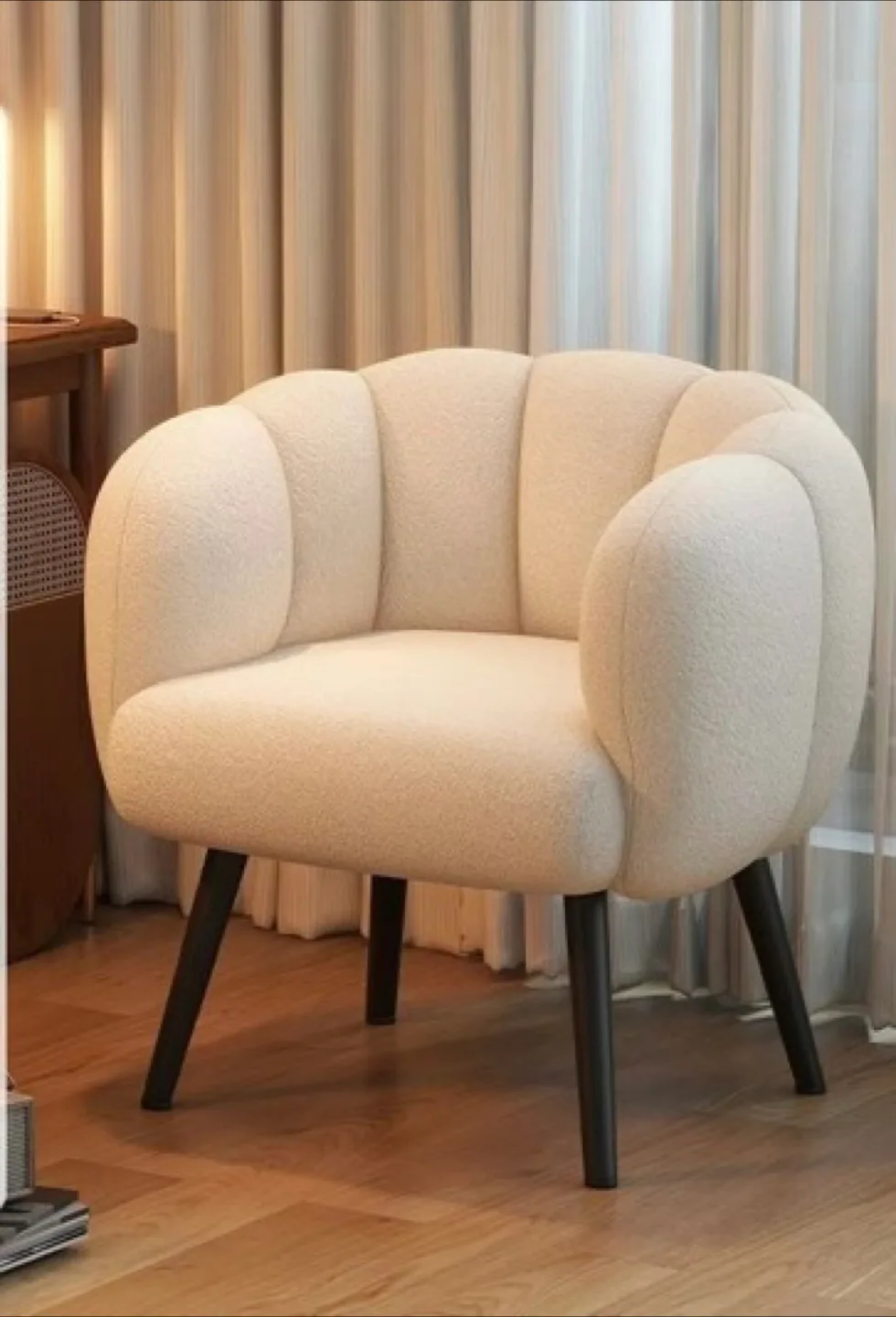 Cream Sherpa Accent Chair image indicator(4)