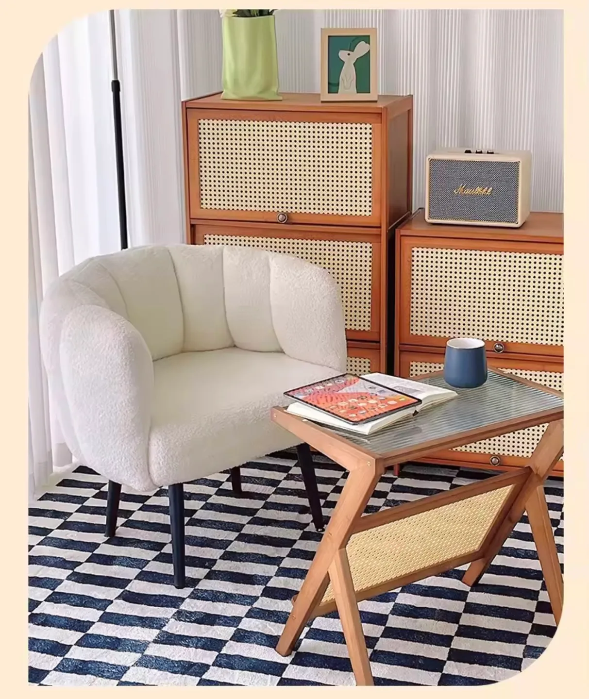 Cream Sherpa Accent Chair image indicator(7)