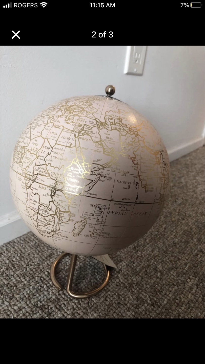 LIFE AT HOME  | Pink & Gold World Globe - photo 3