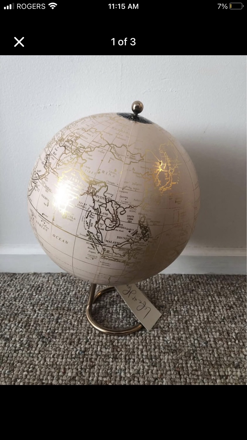 LIFE AT HOME  | Pink & Gold World Globe - photo 2