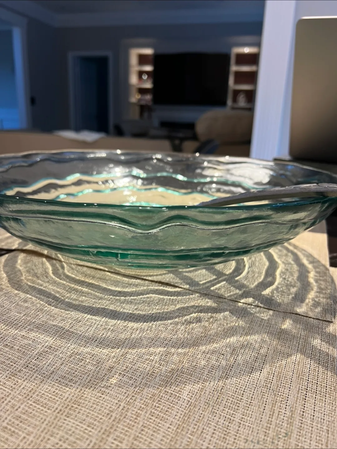 Glass Serving Bowl with Salad Servers image indicator(4)