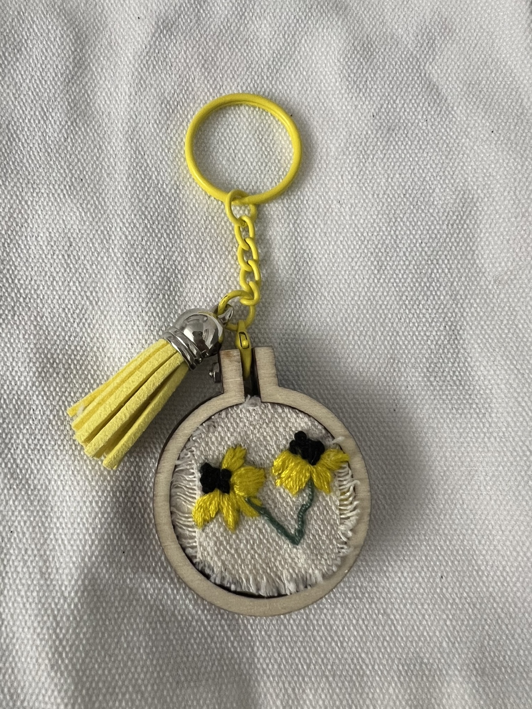 Handmade Embroidered Flower Keychains - photo 2