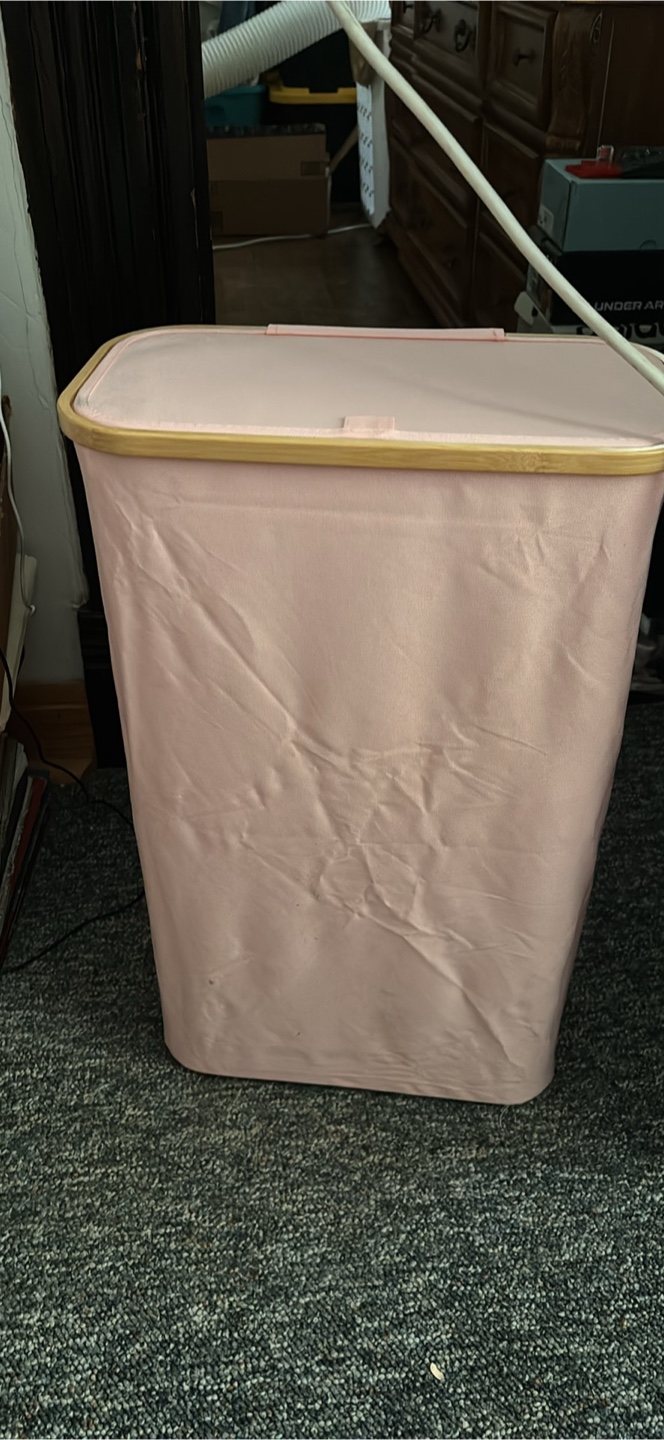 Pink Laundry Hamper with Lid - photo 2