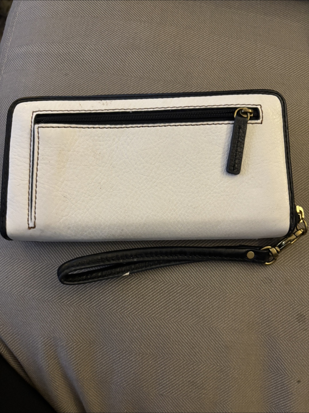Fossil Leather Wallet Wristlet - Brown and White - photo 2