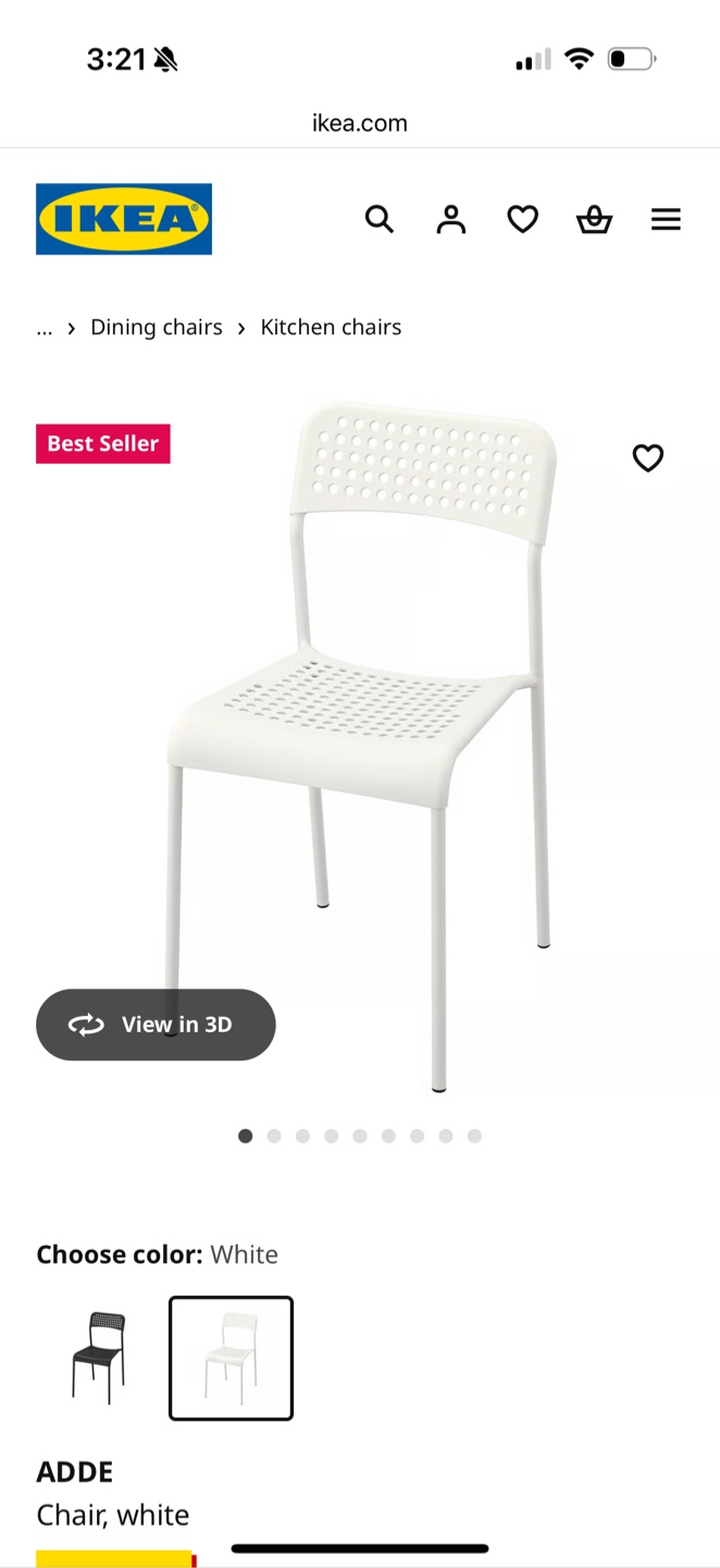 IKEA Adde White Chair & Square Table - photo 5