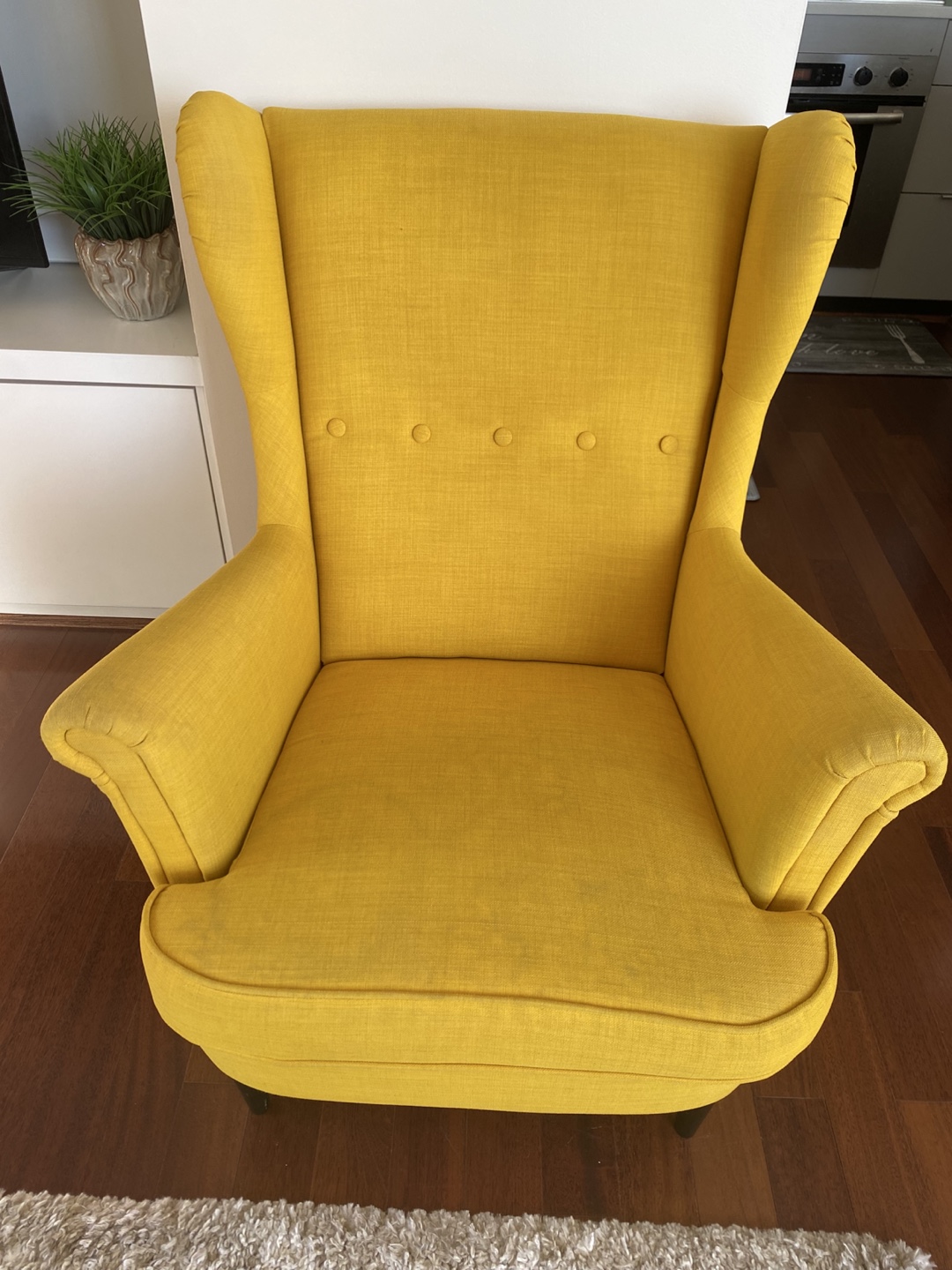 IKEA STRANDMON Wing Chair – Mustard Yellow