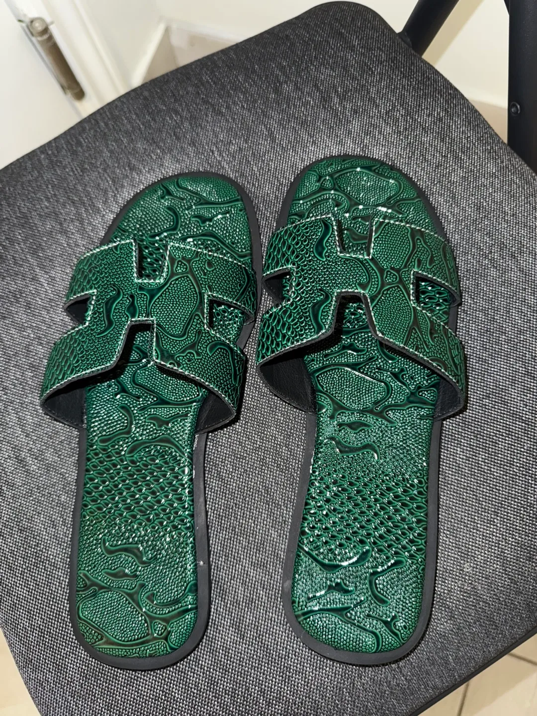 Green Patterned Sandals thumbnail