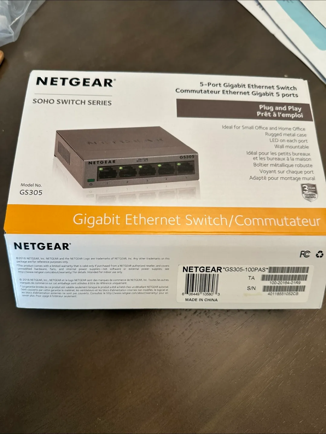 New NETGEAR GS305 5-Port Gigabit Ethernet Switch thumbnail
