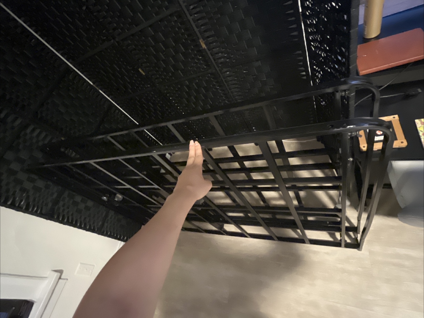 Queen Size Foldable Black Metal Bed Frame - photo 2
