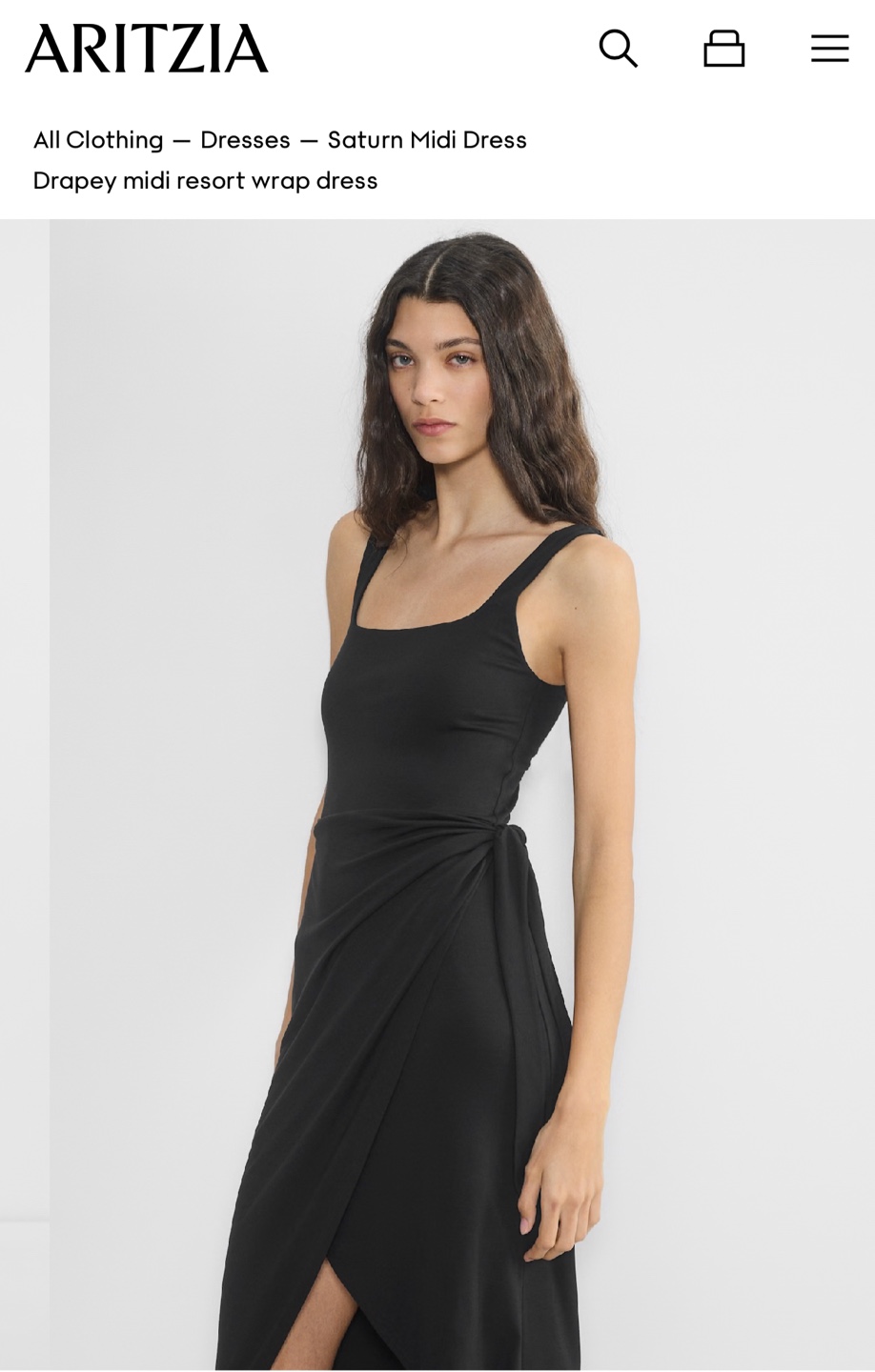 Aritzia Saturn Midi Dress - Black - photo 2