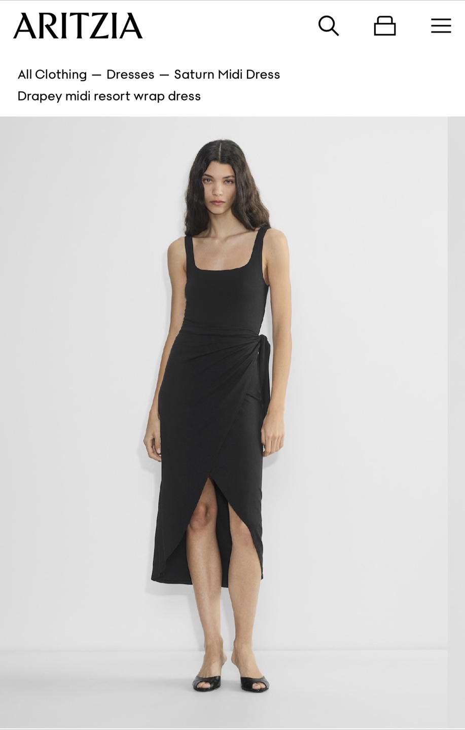 Aritzia Saturn Midi Dress - Black