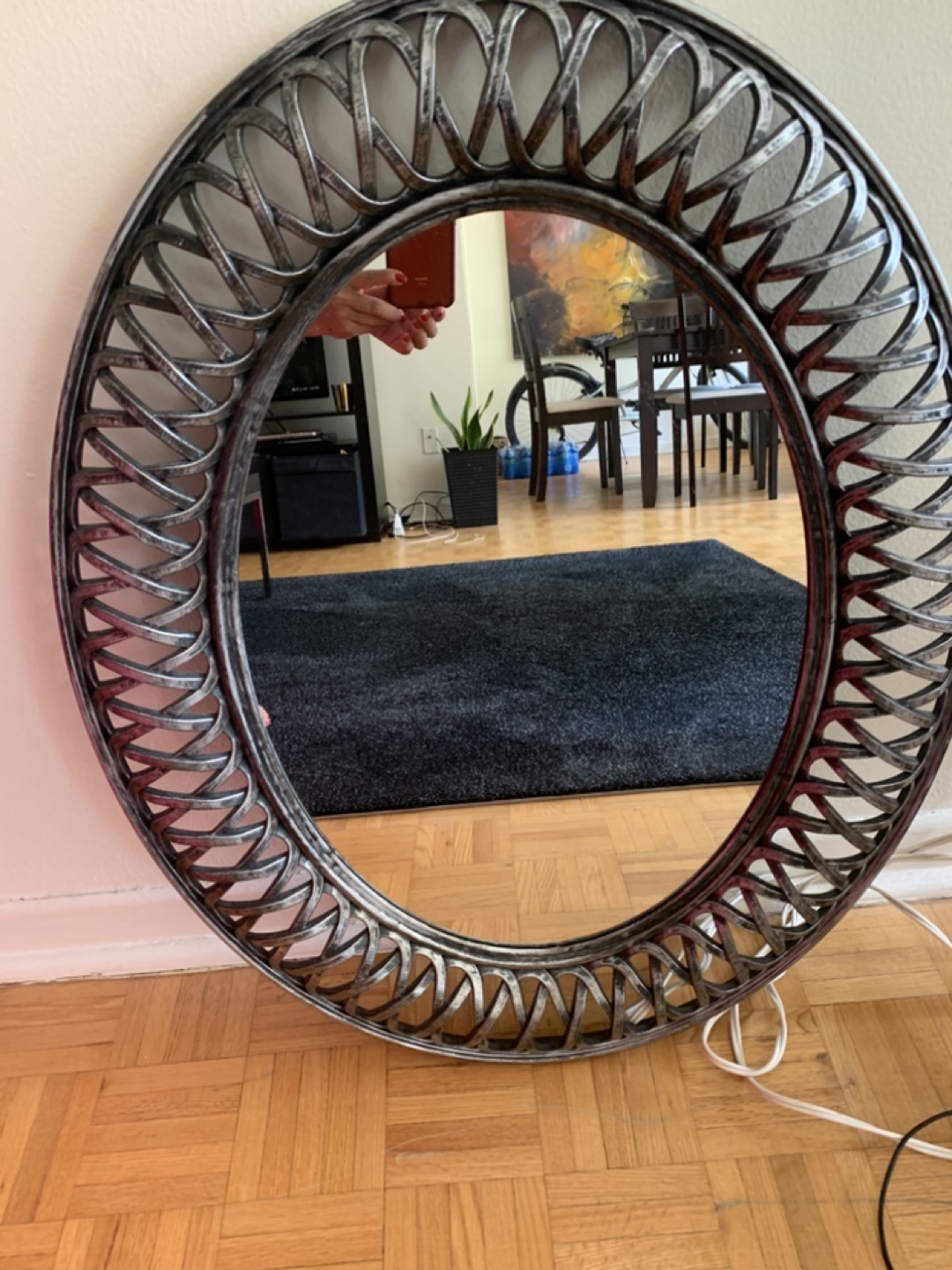 Oval Silver Decorative Mirror