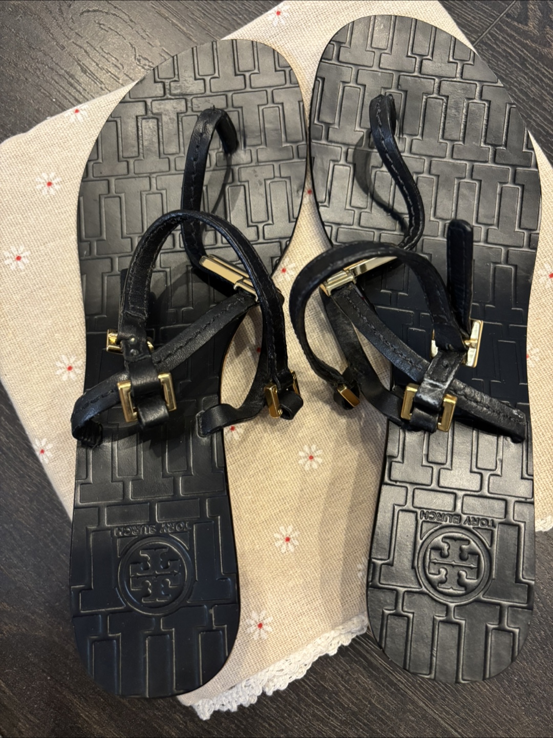 Tory Burch Black Thong Sandals - Size 8 - photo 2