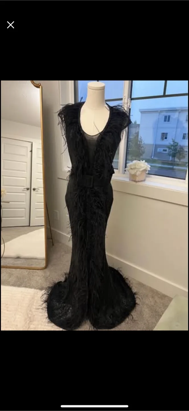 Portia & Scarlett PS1909 Black Feather Gown thumbnail