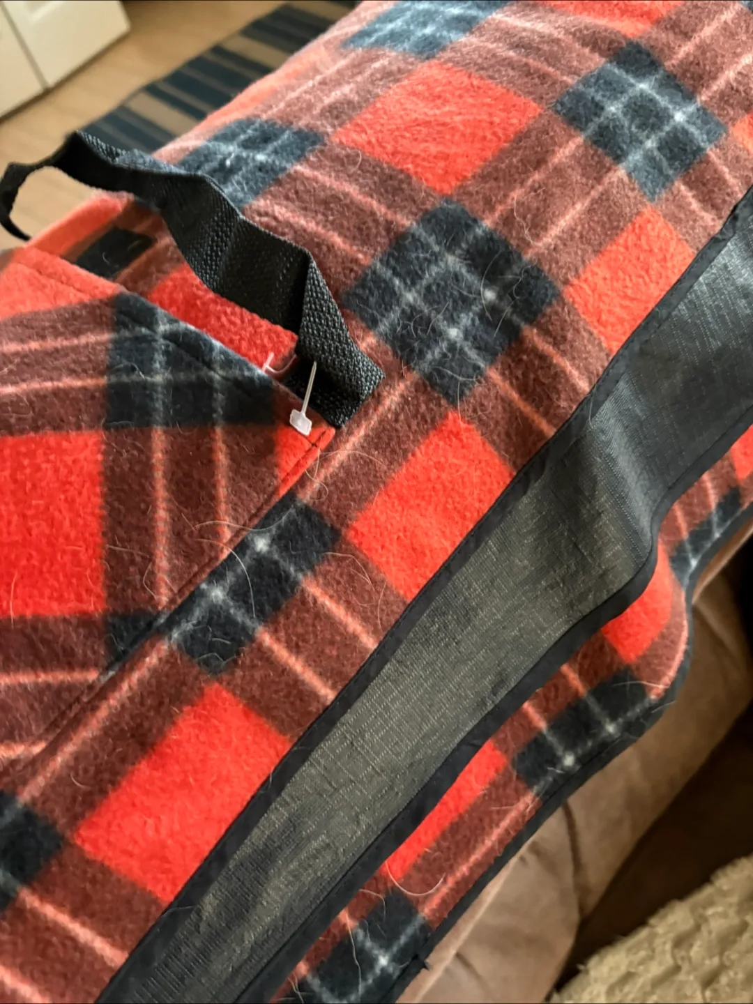 Orange Plaid Blanket in Carry Bag image indicator(3)