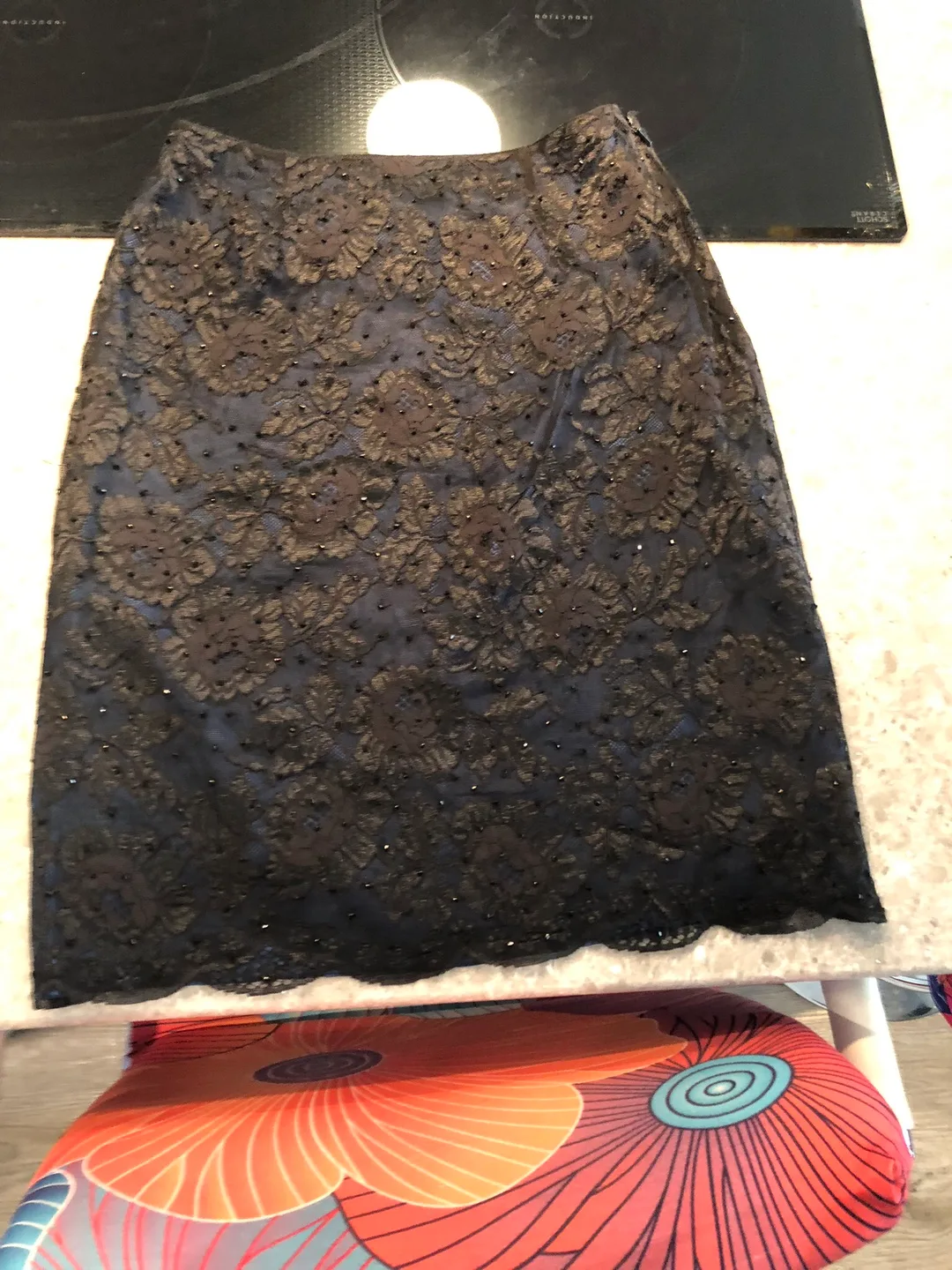Lace Skirt - Black with navy size small thumbnail
