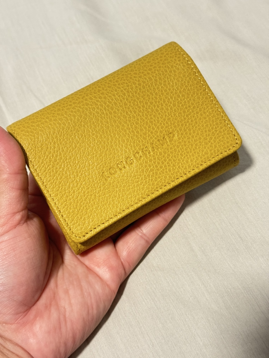 Longchamp Leather Wallet - Mustard Yellow