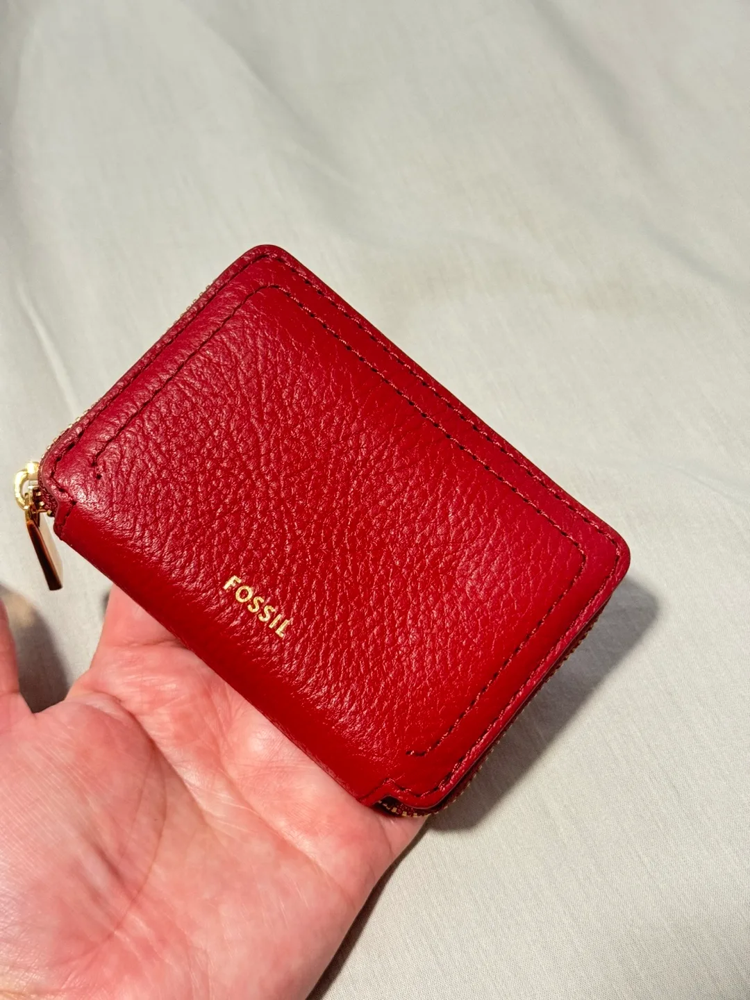 Fossil Red Leather Card Case thumbnail