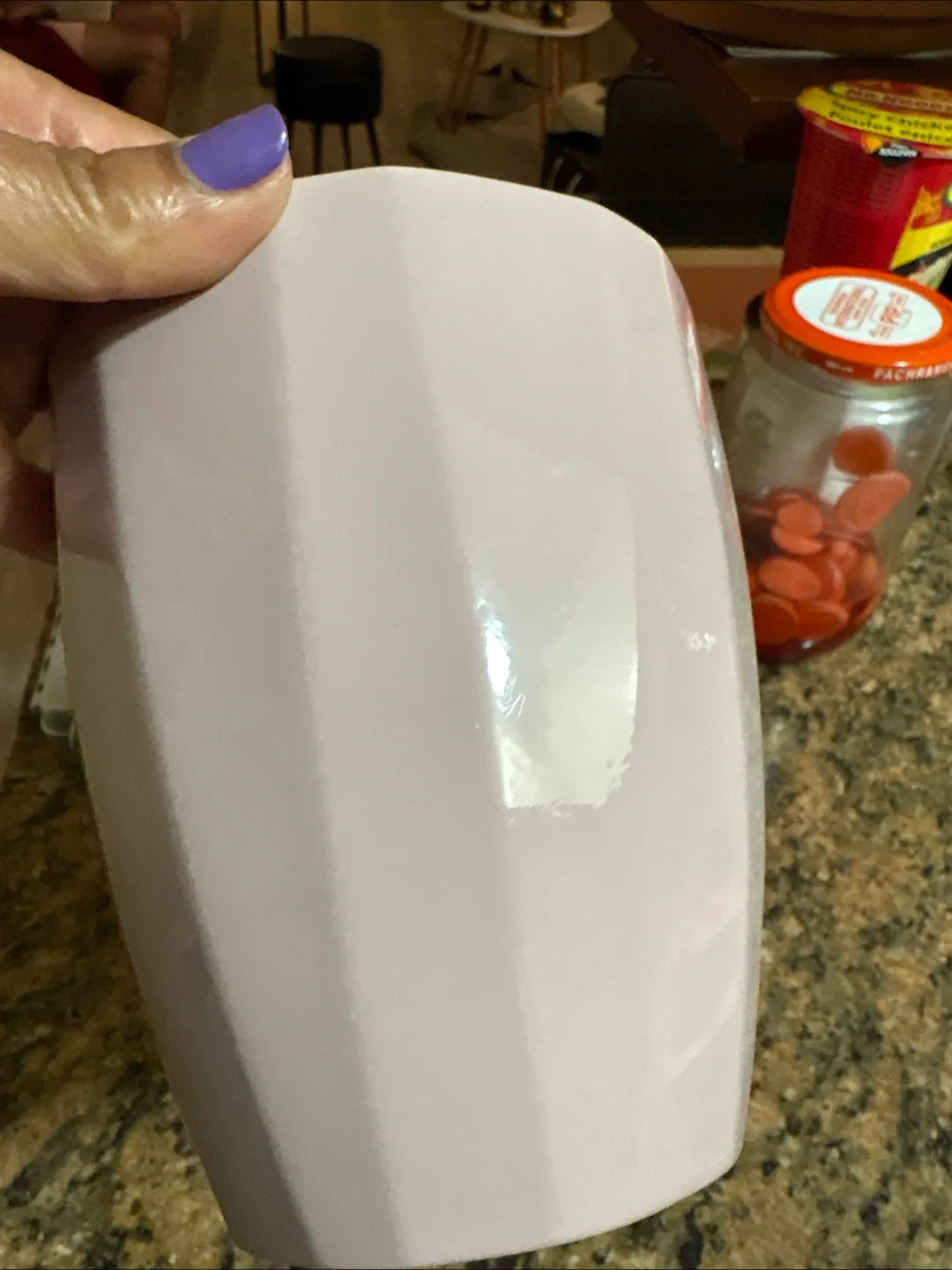 Thrifty Light Pink  purple Ceramic Planter thumbnail