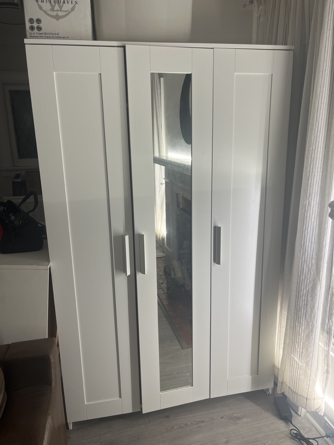 3-Door Bremnes White Wardrobe