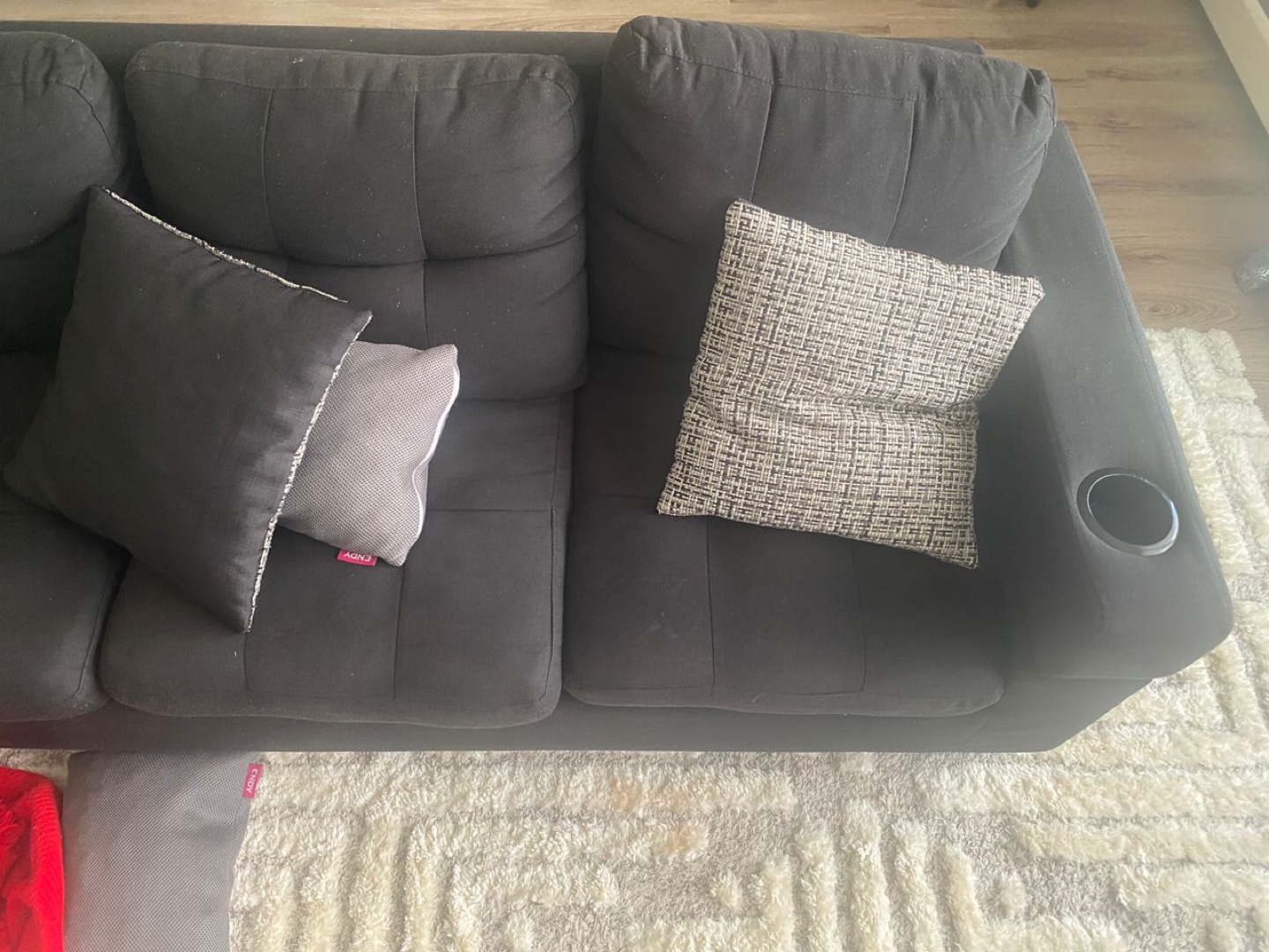 Black Sectional Sofa with Chaise Lounge - photo 3