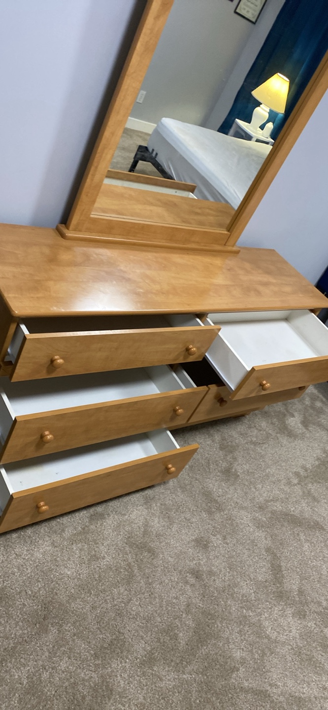Wooden Dresser with Mirror