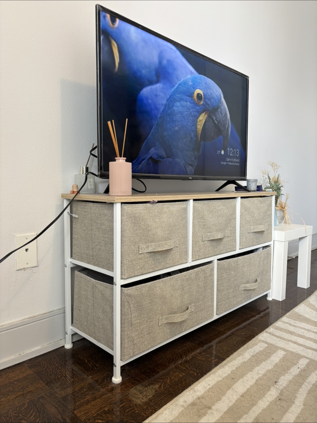 5-Drawer Fabric Dresser (Beige) - photo 2