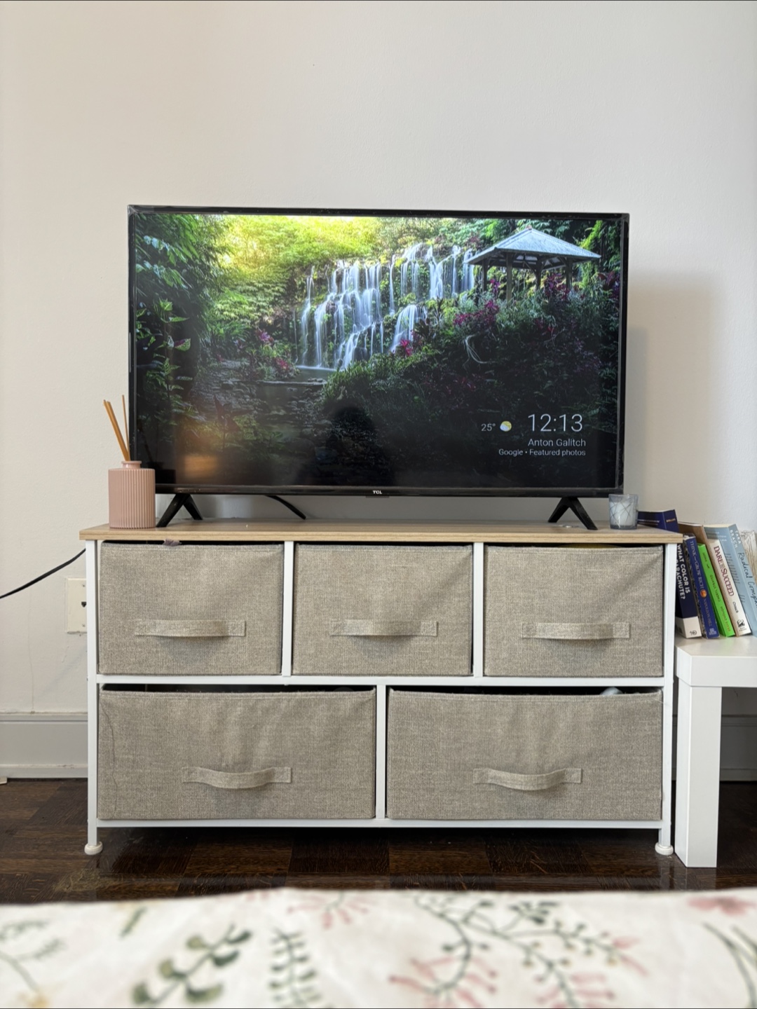 5-Drawer Fabric Dresser (Beige)