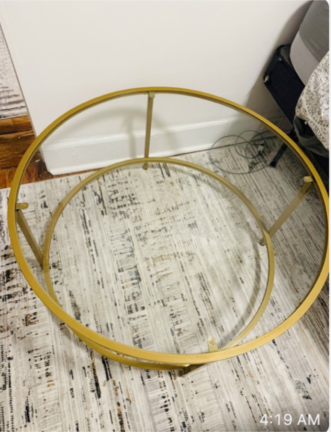 Gold Round Glass Coffee Table