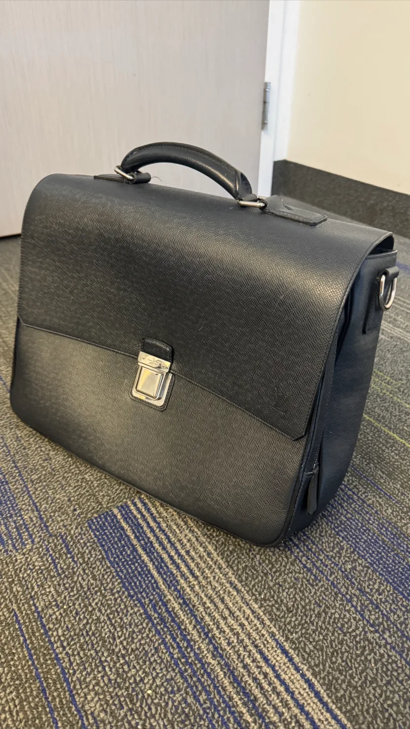Louis Vuitton Dark Blue Leather Briefcase thumbnail