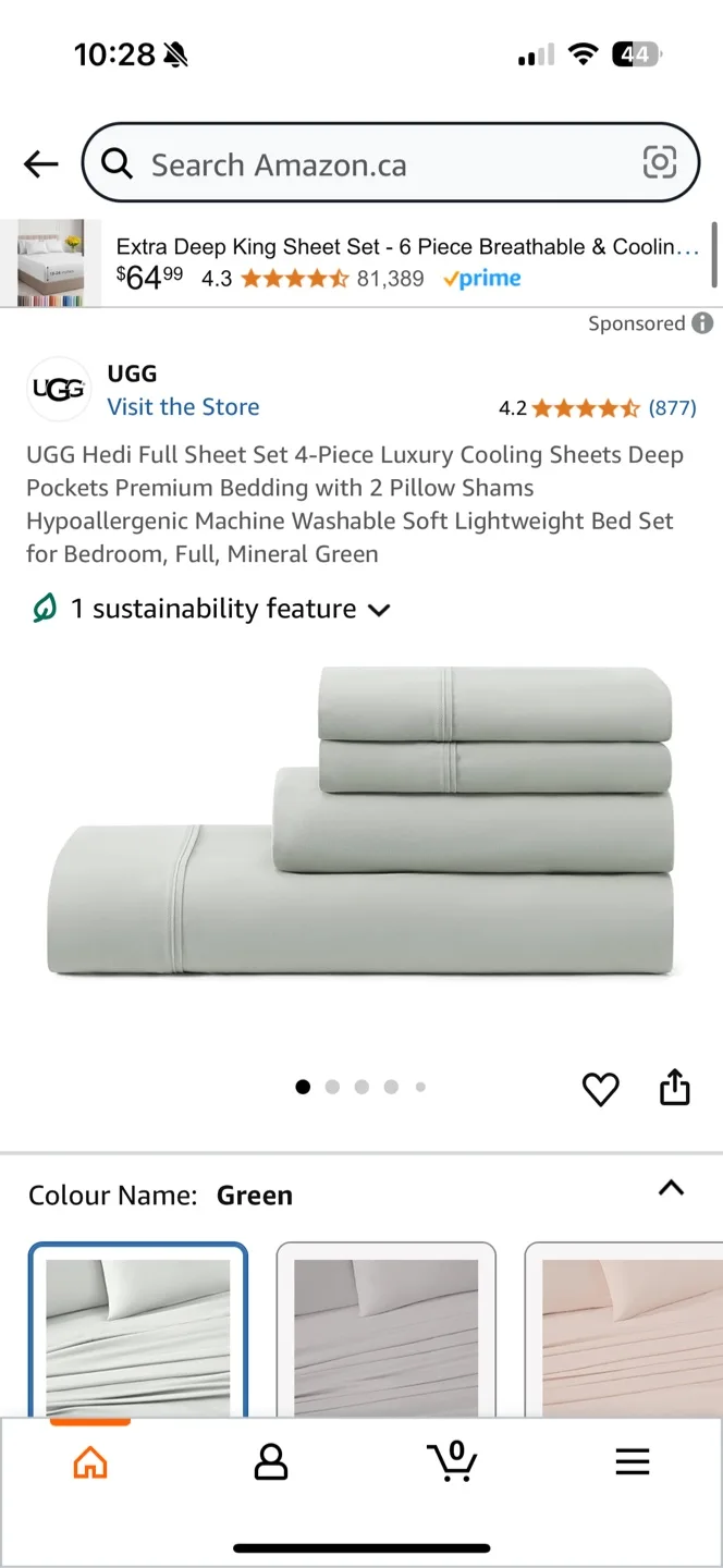 UGG Hedi Full Sheet Set - Green