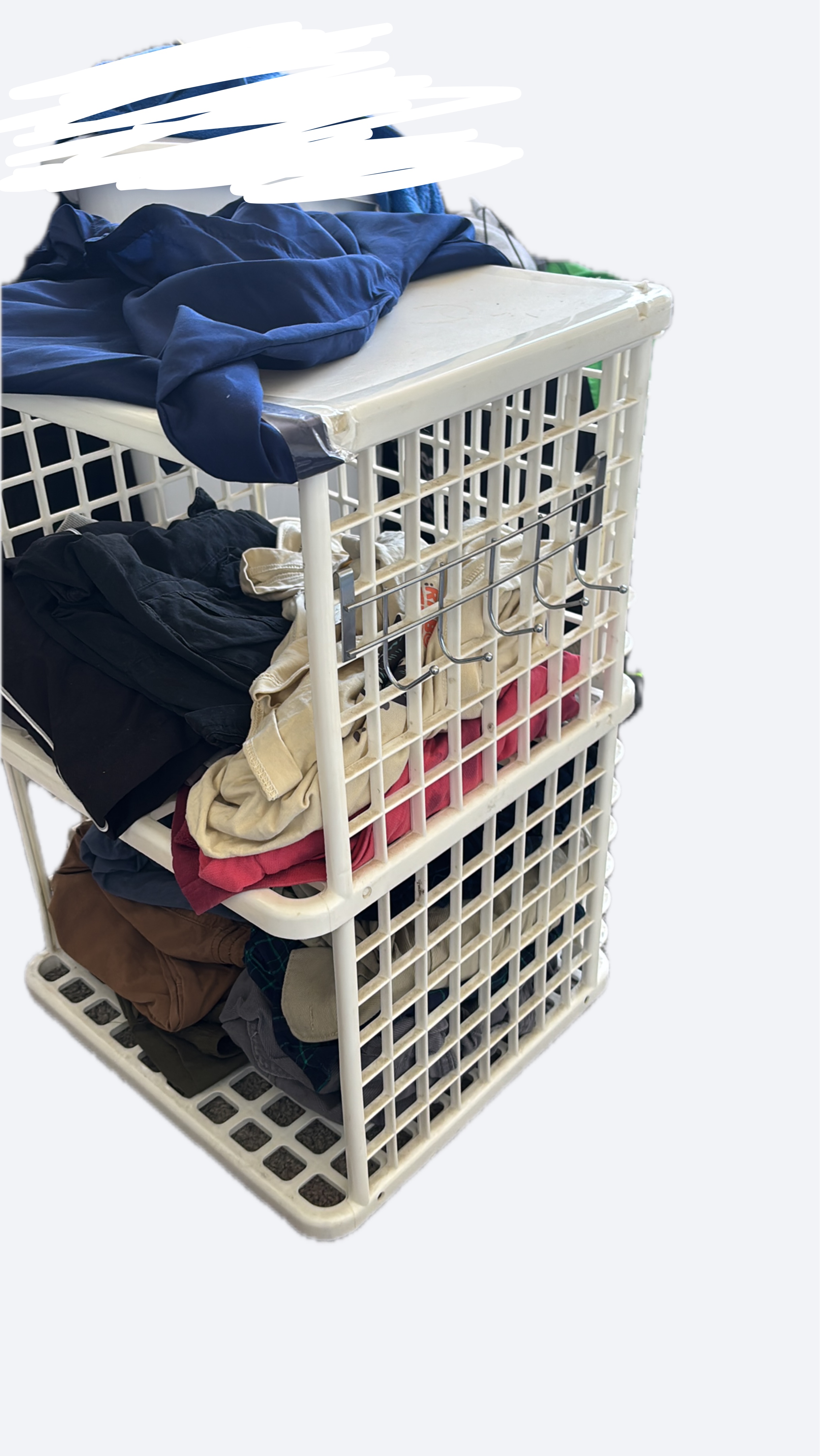 Whit plastic storage unit