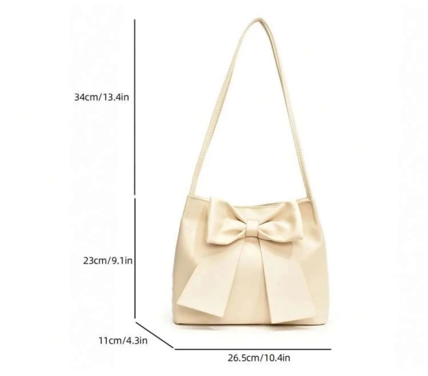 New Cream Bow tote bag for sale thumbnail