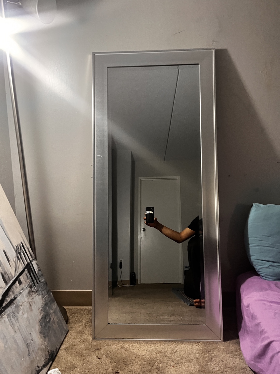 Full Length Silver Framed Body Mirror
