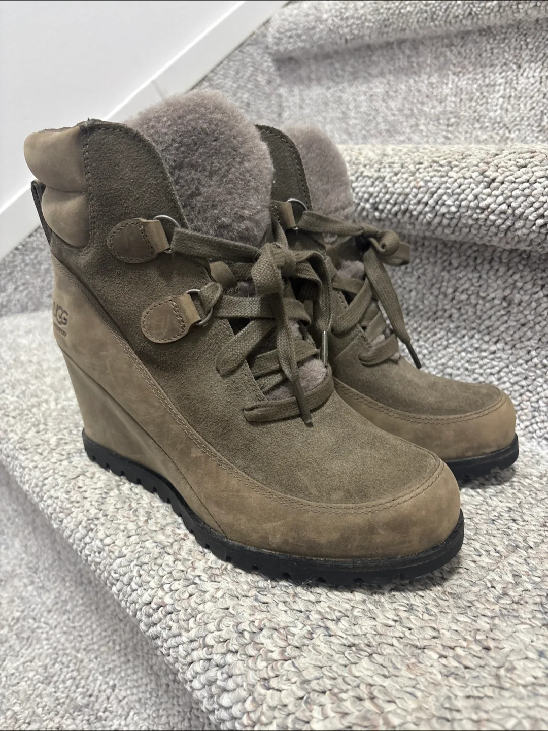 UGG Waterproof Wedge Boots Size 8 thumbnail