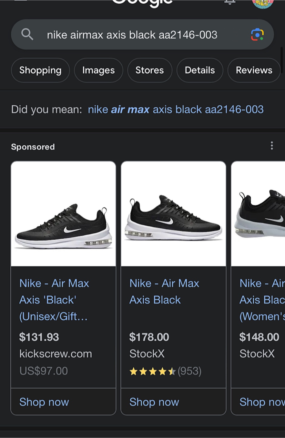 Nike Air Max Axis Black US 9.5 - photo 5